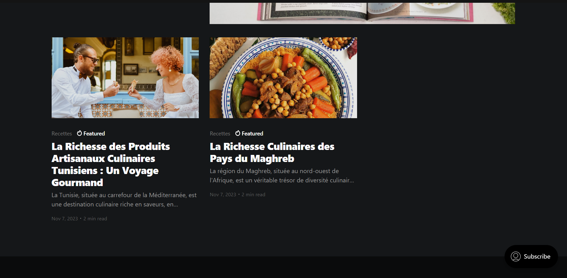 Gourmet Gourmand Articles Screenshot